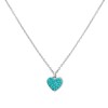 Gerecycleerd stalen kinderketting hart met blue zircon kristal (1035683)