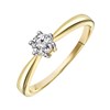 14 karaat geelgouden solitair ring met diamant (0,30ct.) (1037195)