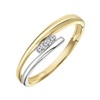 14 Karaat bicolor ring met 3 diamanten 0,06ct (1042043)