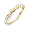 14 Karaat bicolor ring met diamant 0,02ct (1042045)