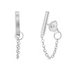 Zilveren oorbellen rhodiumplated bar ketting (1042078)