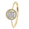 14 karaat geelgouden ring entourage 27 diamanten 0,13ct (1043161)