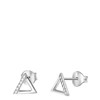 Silberne Ohrringe Dreieck mit Zirkonia (1043421)