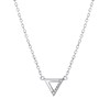 Zilveren ketting & hanger driehoek met zirkonia (1043422)
