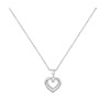 Zilveren ketting&hanger dubbel hart met zirkonia (1043467)