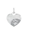 Zilveren hanger graveerplaat hart hondenpoot (1043489)