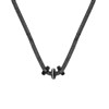 Schwarzvergoldete Halskette aus Edelstahl/Mesh mit Kristall (1044507)