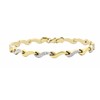 375 Gold zweifarbiges Wave-Armband mit Diamantschliff (1047171)