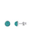 Zilveren oorbellen rond turquoise Bali (1048029)