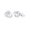 Rhodinierte Silber-Ohrringe mit 2 Kreisen (1048054)