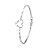 Versilbertes Armband mit weißen Kristallen „Heart“ (1048434)