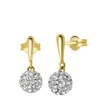 585 Gelbgold-Ohrringe „Kugel“ mit weißem Kristall (1048494)
