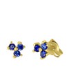585 Gelbgold-Ohrringe drei blaue Zirkoniasteine (1048496)
