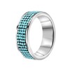 Gerecycled stalen ring turquoise kristal (1049411)
