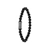 Stalen jongensarmband natuursteen black agate (1056855)