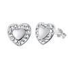 Zilveren oorbellen hart kristal (1051912)