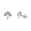 Zilveren oorbellen levensboom kristal (1051922)