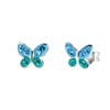 Zilveren kinderoorbellen vlinder blauw kristal (1056953)