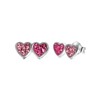 Kinderohrringe, 925 Silber, Herzen mit rosa Kristall (1056954)