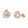 Ohrringe aus 925 Silber, rosa, 2 Herzen mit Zirkonia (1051954)