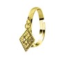 Goudkleurige bijoux ring met ruitje (1057214)