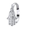 Zilverkleurige byoux ring met Hamsa handje (1057225)