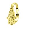 Goudkleurige byoux ring met Hamsa handje (1057226)
