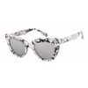 Sonnenbrille mit marmoriertem Muster und silberfarbenen Gläsern (1054415)
