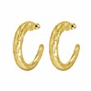 Goudkleurige byoux oorbellen met bewerkte buis (1054485)