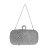 Zilverkleurige clutch met steentjes en hengsel (1057466)