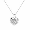 Zilveren ketting&hanger hart met kristal (1055022)