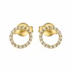 Ohrringe aus 585 Gelbgold, Kreis mit Zirkonia (1055101)