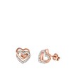 Ohrringe aus 925 Silber, rosa, 2 Herzen mit Zirkonia (1057917)