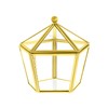 Goldfarbenes Schmuckkästchen aus Glas, Sechseck (1058061)