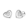 Zilveren oorbellen dubbel hart met zirkonia (1055678)