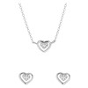 Zilveren kinderset dubbel hart met zirkonia (1055683)