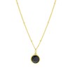 Zilveren ketting&hanger gold Gemstone black onyx (1058643)