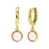 Zilveren oorbellen gold Gemstone rose quartz (1058657)