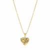 Goudkleurige byoux ketting met hart medaillon (1055922)