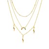 Goldfarbene Byoux Halskette, mehrreihig, bunt (1055979)