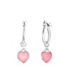Silberfarbene Byoux-Ohrringe mit rosafarbenen Herzchen (1058815)