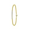 Armband aus Edelstahl, vergoldet, Kugelkette/Steg, weißer Kristall (1056303)