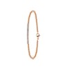 Armband aus Edelstahl, rosé, Kugelkette/Steg, weißer Kristall (1056305)
