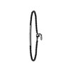 Gerecycleerd stalen armband black bol/bar wit kristal (1056307)