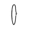 Armband aus Edelstahl, schwarz, Kugelkette/Steg, Gagat (1056308)