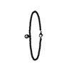 Gerecycleerd stalen armband black bol/rond wit kristal (1056319)