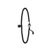 Gerecycled stalen armband black bol/rond jet kristal (1056320)