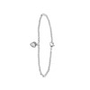 Armband aus Edelstahl, Kugelkette/Herz, weißer Kristall (1056321)