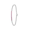 Gerecycleerd stalen armband bol/bar roze kristal (1056341)