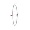 Gerecycleerd stalen armband bol/rond roze kristal (1056346)